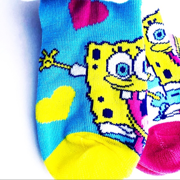 Nickelodeon Spongebob Patrick Cartoon Tie Dye Socks Girls Novelty Gift - Picture 6 of 7